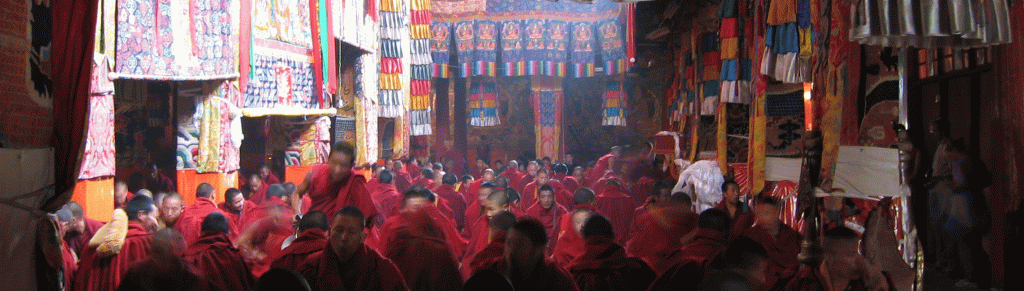 Tibet Tours - assembly hall at ganden monastery